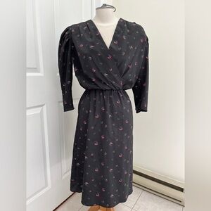 Orite printed dress, elastic waist size medium